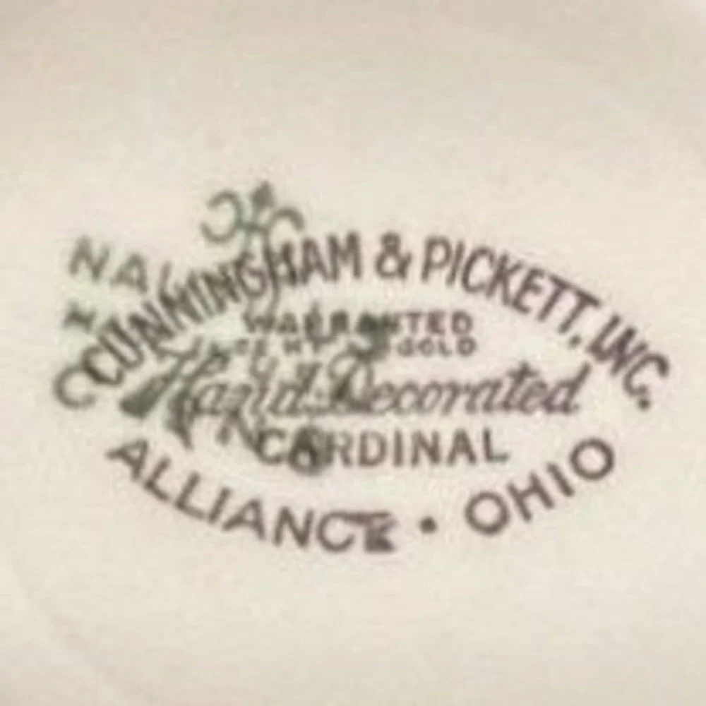 Cunningham & Pickett Cardinal Berry Bowls, Set of 2, Hand-Decorated Tableware
